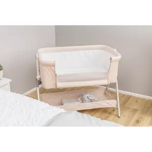 Snoozie Folding Travel Cot with Mattress Beige/Sandy