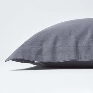 Homescapes Dark Grey Linen Oxford Pillowcase, King