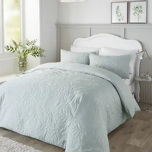 Zaragoza Green Microfibre Duvet Cover Set Super King - 2 Standard Pillowcases