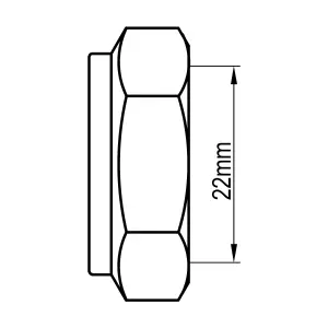 Plumbsure Brass Compression Blanking cap (Dia)22mm