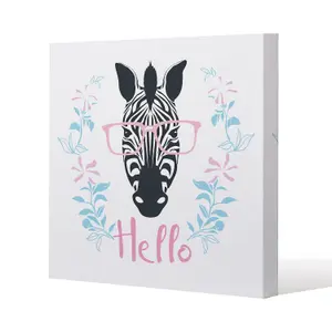 Hello Zebra (Canvas Print) / 127 x 127 x 4cm