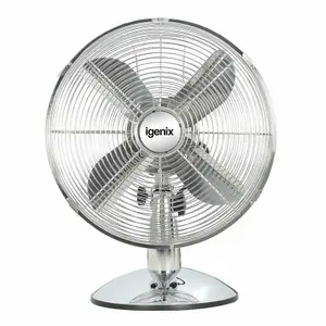 Igenix DF1250 Portable Desk Fan, 12 Inch, 3 Speed, Chrome