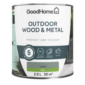 GoodHome Outdoor Kinsale Satinwood Multi-surface paint, 2.5L