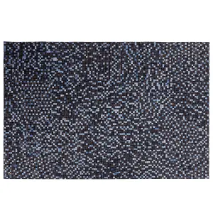 Cowhide Area Rug 140 x 200 cm Brown and Blue IKISU