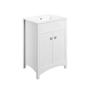 Exbury White Ash Freestanding Vanity unit & basin set (W)610mm (H)835mm