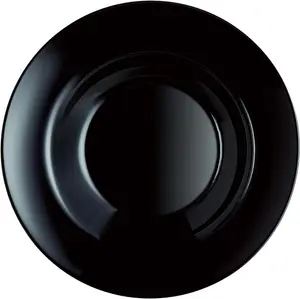 URBNLIVING 29cm Diameter Black Pasta Plate Opal Glass