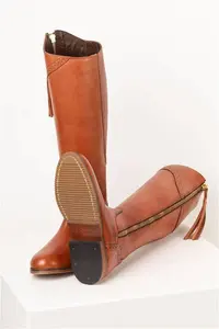 Rydale Ladies Tan Leather Riding Boots - Rievaulx - Tan 3 Slim Fit