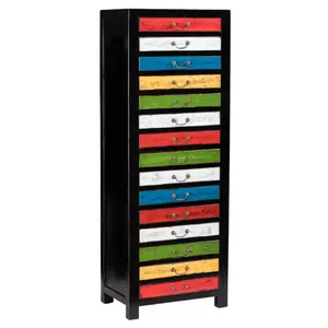 Mojica 60cm Wide 15 -Drawer Solid Wood File Cabinet