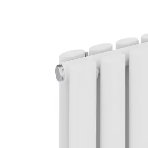 Right Radiators 1600x236mm Vertical Double Oval Column Designer Radiator White