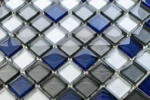 Glass mosaic on mesh for bathroom or kitchen 300mm x 300mm - Ramones