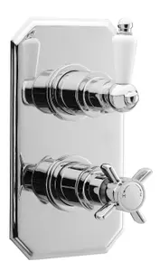 Traditional Concealed Twin Thermostatic Shower Valve (1 Outlet) - Chrome - Balterley