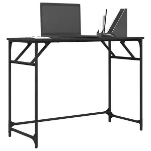 Berkfield Desk Black 100x45x76 cm Engineered Wood and Powder-coated Steel