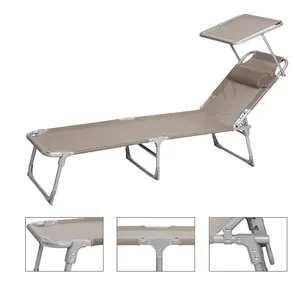 Salerna 193cm Long Single Chaise Taupe