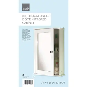 Double Door Mirrored Bathroom Cabinet Shelf - wall mounted - Stylish Strong - chrome handles for that classy look