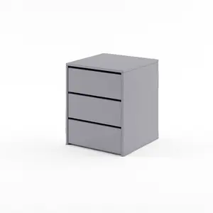 Idea 13 Contemporary Chest Of Drawers Internal Cabinet Bedside 3 Drawers Grey (H)600mm (W)500mm (D)470mm