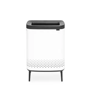 Brabantia Bo Hi 2 x 45 Litre Laundry Bin White