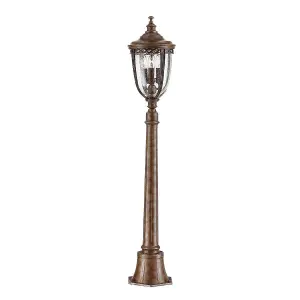 Luminosa English Bridle 3 Light Medium Outdoor Bollard Light British Bronze IP44, E14