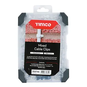 Timco - Mixed Tray - Cable Clips (Size 290pcs - 290 Pieces)