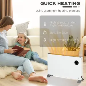 2000W Electric Convector Heater Freestanding Space Heater w/ LED Display White