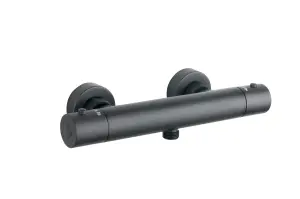 Keenware KBS-028 Black Brass Thermostatic Bar Shower Valve With Bottom Outlet: