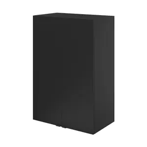 GoodHome Imandra Matt Black Double Deep Wall cabinet (W)600mm (H)900mm