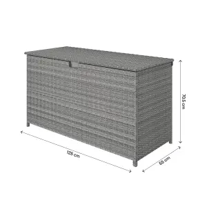 GoodHome Hamilton Steeple grey Plastic Rattan effect Storage box (W) 125cm x (D) 55cm