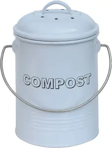 simpa 3L White Compost Food Waste Recycling Bin Caddy