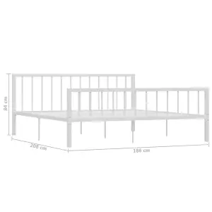 Berkfield Bed Frame White Metal 180x200 cm 6FT Super King