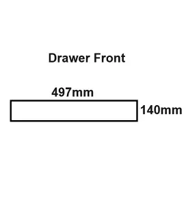 WTC Cashmere Gloss Vogue Lacquered Finish 140mm X 497mm (500mm) Slab Style Kitchen DRAWER FRONT Fascia 18mm Thickness Undrilled