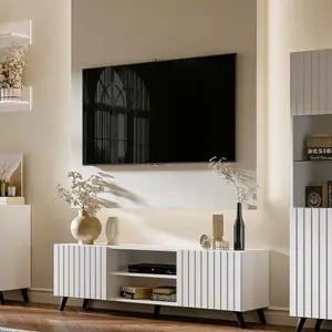 Atlantis Matte White Large TV Cabinet