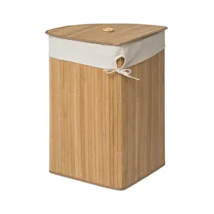 Maison by Premier Kankyo Natural Bamboo Corner Laundry Hamper