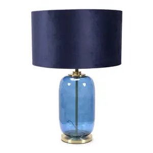 Anacristina Glass Table Lamp Blue / Navy Blue