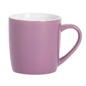 Argon Tableware - Coloured Coffee Mugs - 350ml - Pack of 6 - Purple