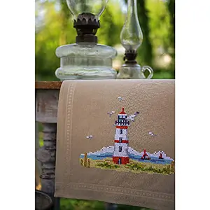 EMB T/RUN LIGHTHOUSE - Embroidery Kit: Table Runner: Lighthouses - Vervaco