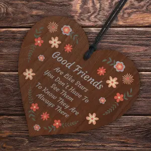 Red Ocean Thoughtful Gifts For Good Friend Wooden Heart Friendship Gifts For Her Keepsake Best Friend Gifts