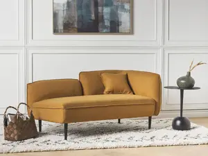 Right Hand Boucle Chaise Lounge Mustard CHEVANNES