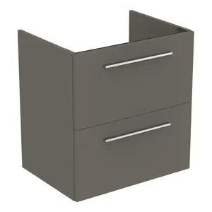 Ideal Standard i.life A Standard Matt Quartz Grey Wall-mounted Bathroom Vanity unit (H) 630mm (W) 600mm