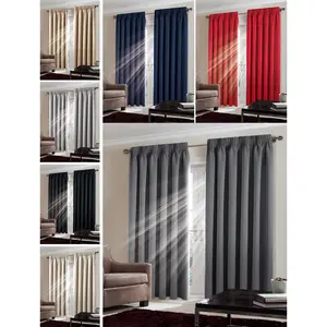 Fiffer Polyester Blackout Pinch Pleat Curtain Pair Silver / 167 x 183 cm