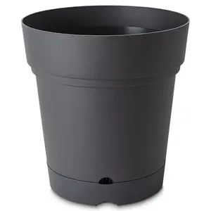 Verve Nurgul Dark grey Plastic Plant pot (Dia) 58cm, (H)58cm, 92L