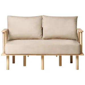 2 Seater Fabric Sofa Beige ASKER