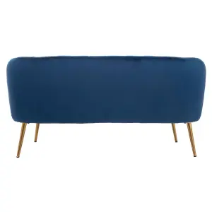 Interiors by Premier Larissa Two Seat Blue Velvet Sofa