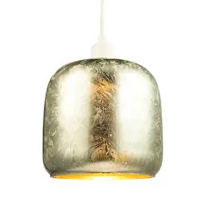 Modern Matte Silver Foil Wrap Print Glass Pendant Light Shade with Chunky Body