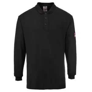 Portwest Flame Resistant Anti-Static Long Sleeve Polo Shirt