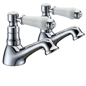 Nes Home Imperior Traditional Pair Of Hot & Cold Twin Chrome Bath Taps