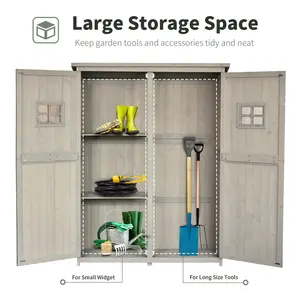 127.5L x 50W x 164H cm Wooden Tool Shed Grey