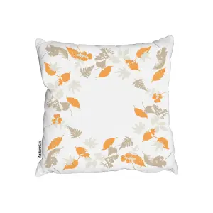 Cushions - Orange & Grey Autumn Leaves (Cushion) / 60cm x 60cm