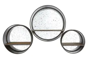 Interiors by Premier Set Of Three Trinity Wall Mirrors