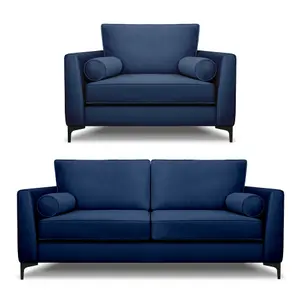 Modern Home Zara 3 Seater and Lovechair Set Navy