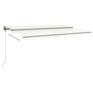 Berkfield Freestanding Manual Retractable Awning 500x350 cm Cream