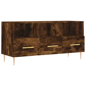 Berkfield TV Cabinet Smoked Oak 102x36x50 cm Engineered Wood